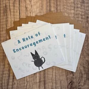 Greeting Cards Blank Notes Cat Lover Black Cat 6 w/Envelopes Custom Art NEW